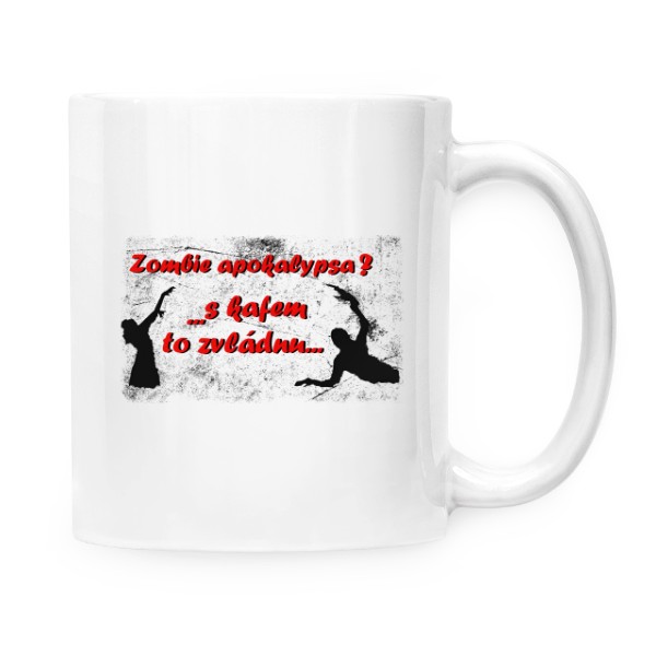 Hrnek malý bílý s potiskem Zombie apokalypsa